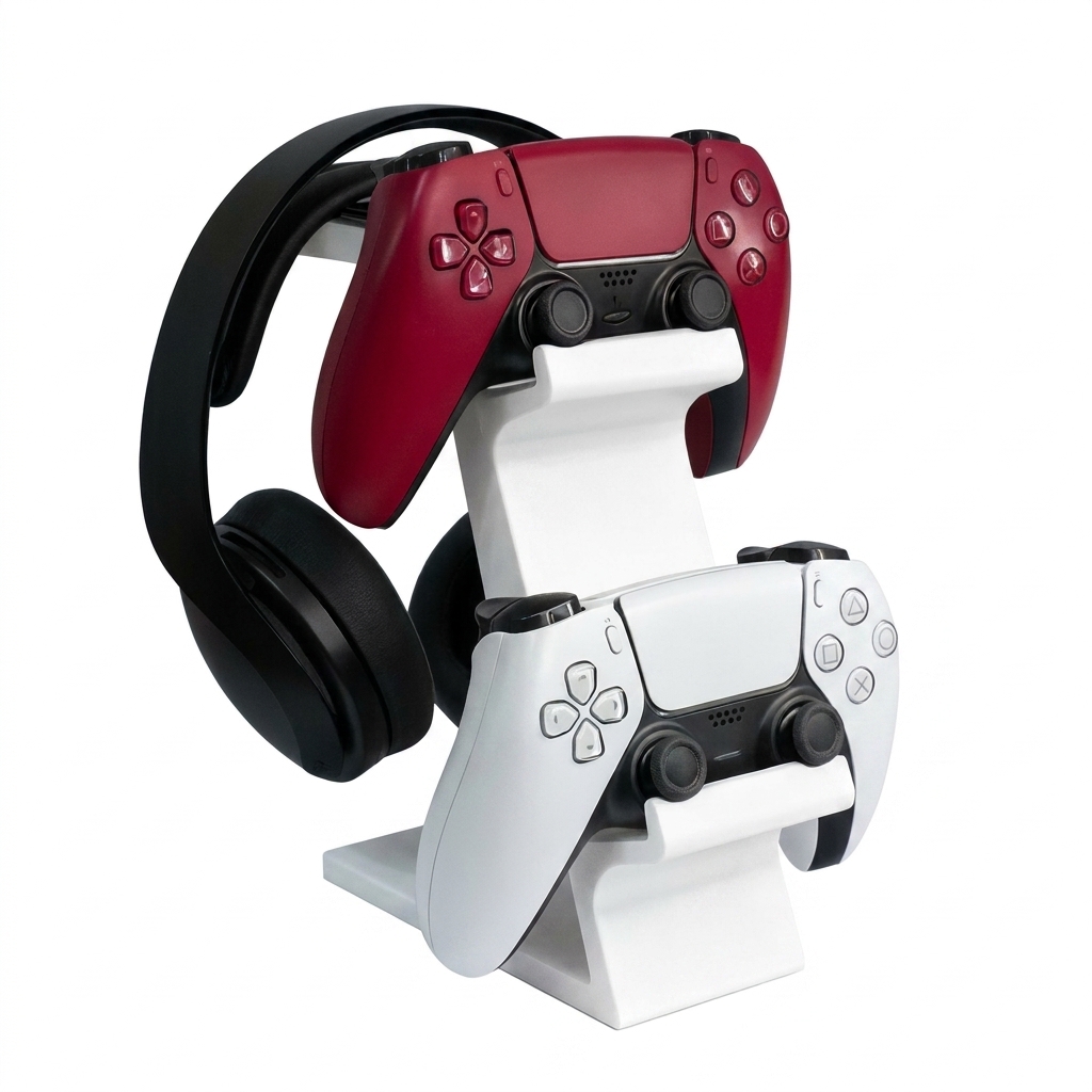 Gaming Accessories Holder - 3D-geprinte gamecontroller met geïntegreerde hoofdtelefoonstandaard, universele